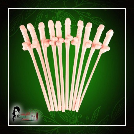 Pack of Ten Willy Straws Blow me KP-001