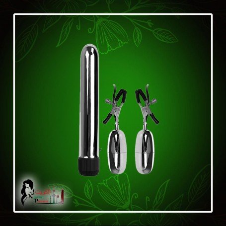 Fun Vibrator and Nipple Clamp Fiery Combo FV-018